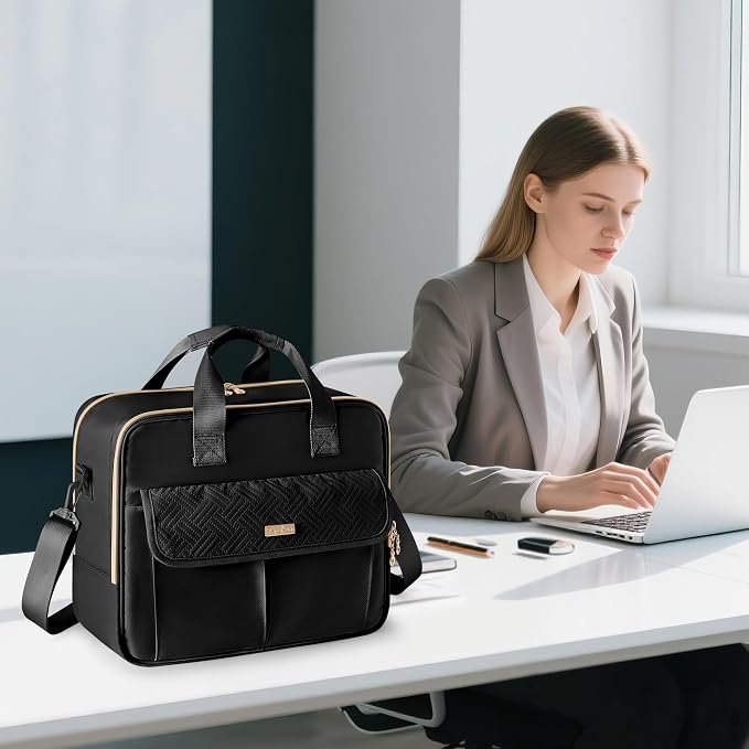 Teacher Bag with Accordion File Organizer, 15.6 Inch Laptop Briefcase - Image 3