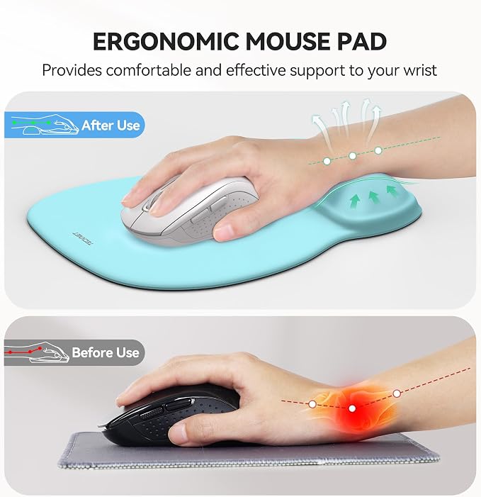 TECKNET Gel Mouse Pad with Wrist Rest, Ergonomic Office Mousepad with Wrist - Image 2