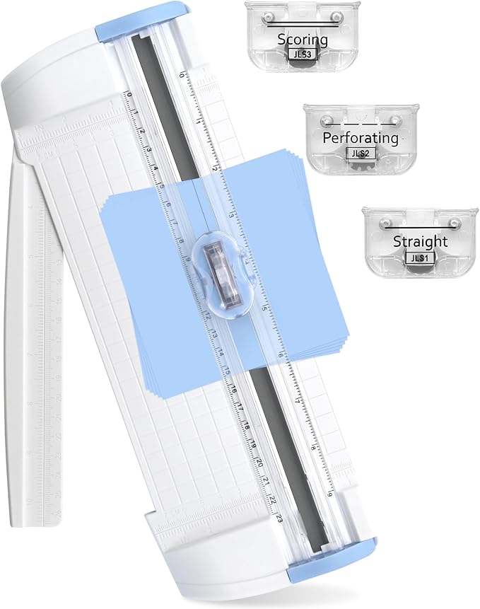3-in-1 Paper Trimmer with Straight, Scoring & Perforating Blades, Scrapbooking by Meafeng