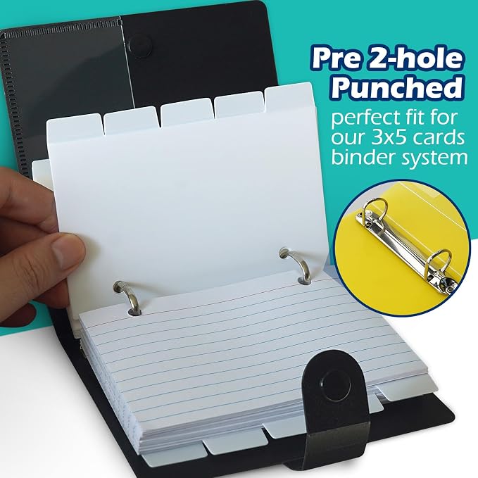 Olivo Plastic Index Card Dividers 3x5 Poly Index Card Guides Set - Image 4