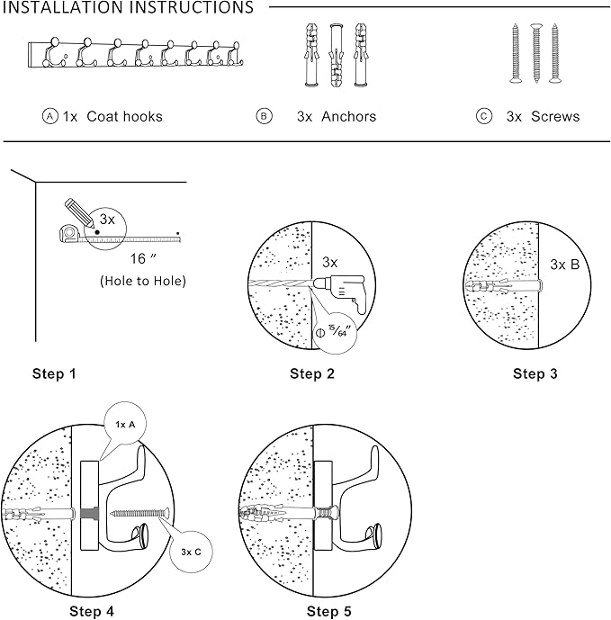 SKOLOO 43-Inch White Wood Coat Rack Wall Mount with 8 Triple Hooks - Ideal for Family Entrances, Classrooms, and Pet Supplies Storage - Perfect Coat Hooks for Wall-DeskLoop Office