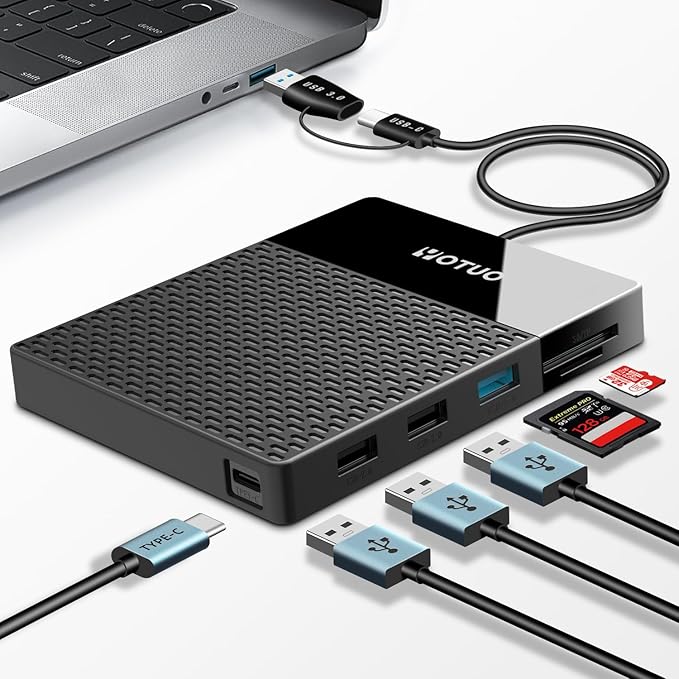 1TB Docking Station External Hard Drive, USB C Multiport Hub HDD 7-in-1, USB 3.0, SD/TF Card Reader, Multi-Function HDD for Windows, Mac, Android, TV, Phone, Laptop, Desktop, PC-DeskLoop Office