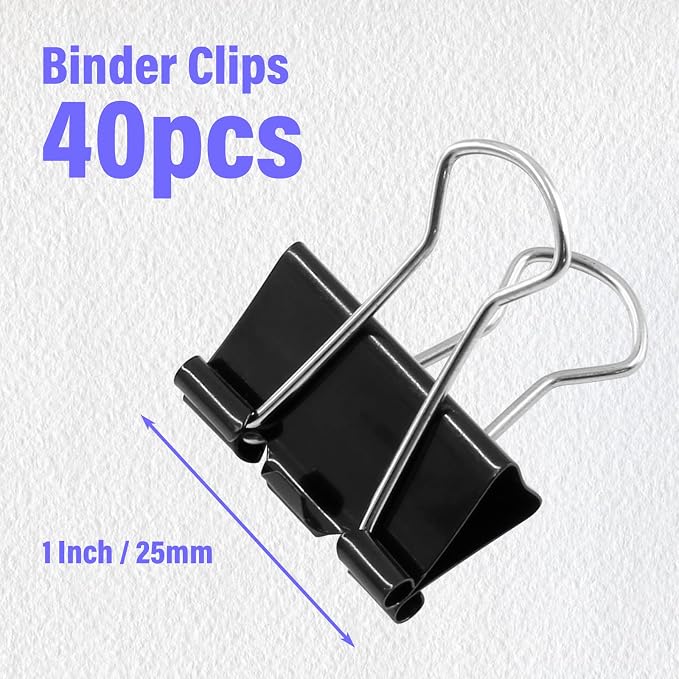 40 Pack Metal Paper Clips, Medium & Large Size - Image 3