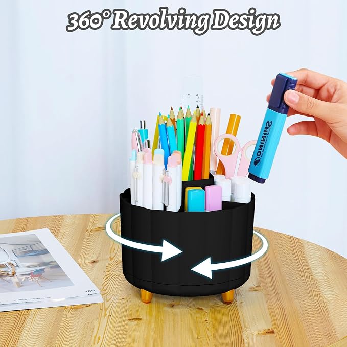 Pencil Holder for Desk 360 Rotating, Pen Holder for Desk or Classroom, Pencil - Image 2