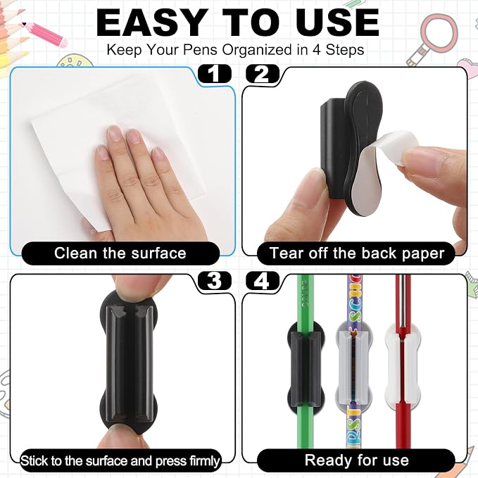 Sherr 48 Pack Adhesive Pencil Holders - Image 4