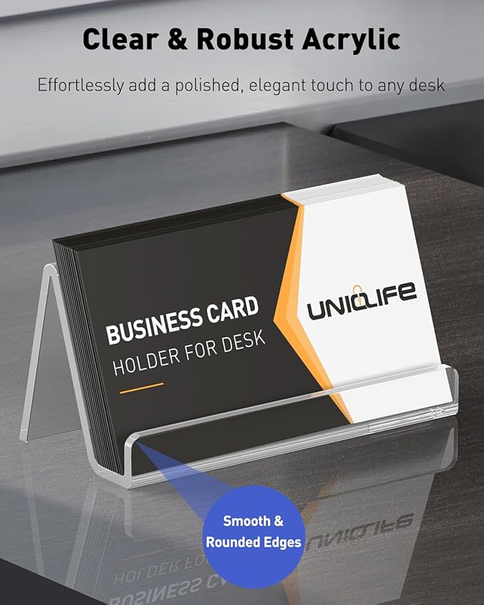 Uniclife 8 Pack Acrylic Business Card Holder - Image 3