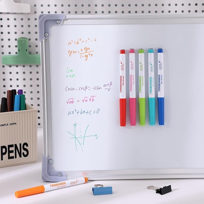 TWOHANDS Magnetic Dry Erase Markers Ultra Fine Tip, Extra Fine Point Thin - Image 4