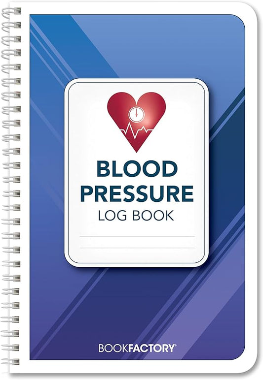 BookFactory Blood Pressure Log Book - Medical Tracking Notebook, 104 Pages (6x9 inches) LOG-104-69CW-PP