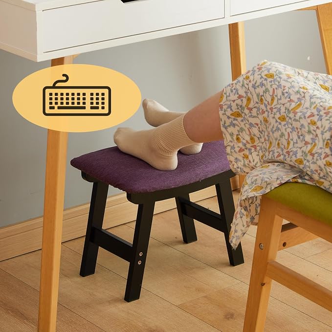 Foot Stool Ottoman Foot Rest Under Desk, Small Stool - Image 7