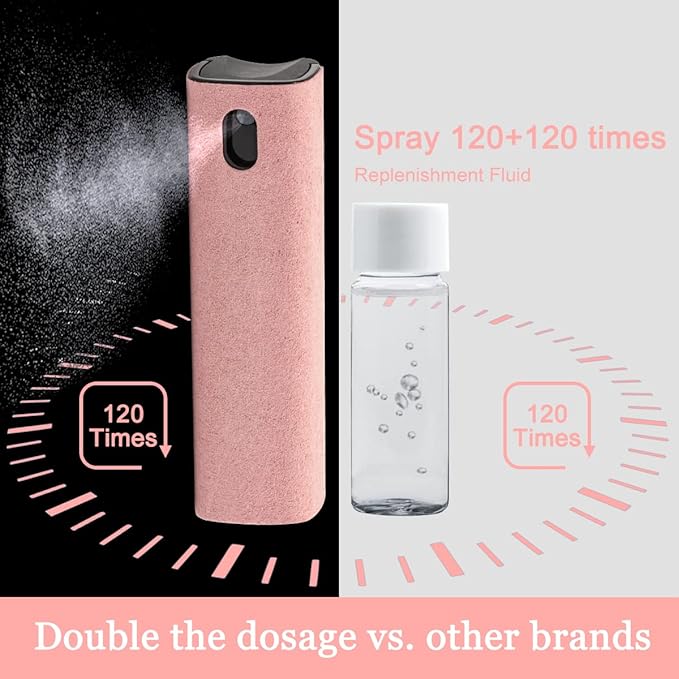 Touchscreen Mist Cleaner Spray, walrfid Electronic Screen Cleaner for TV, Laptop, Tablet, PC, Computer Monitor LCD Flat Screens, Eyeglasses - Pink-DeskLoop Office
