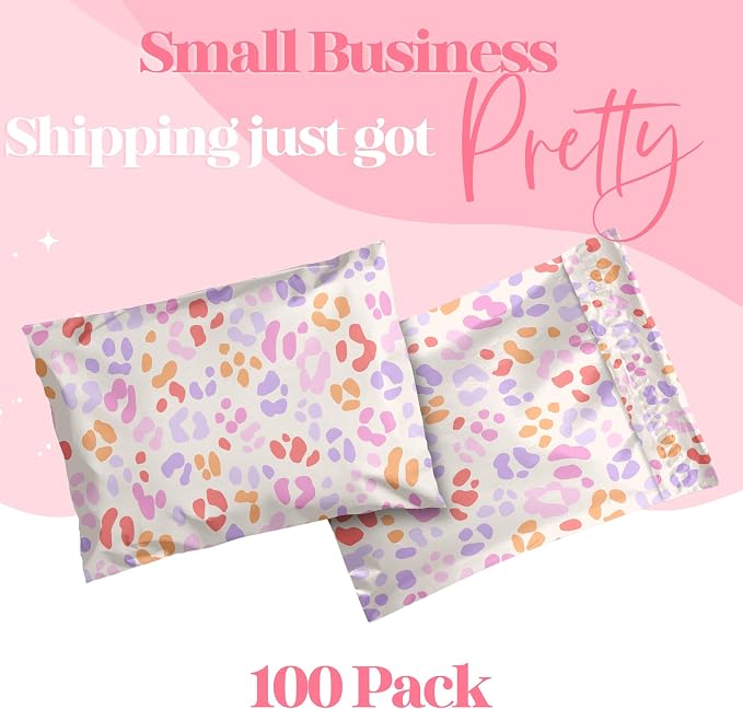Pretty Package Store Poly Mailer 6x9, Preppy Leopard, 100 Pack | Heavy Duty - Image 3