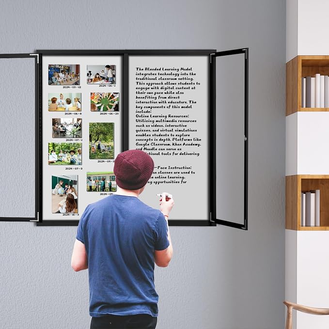 INNOVART Enclosed Bulletin Board 48”x36”, Lockable Dry Erase Noticeboard - Image 7