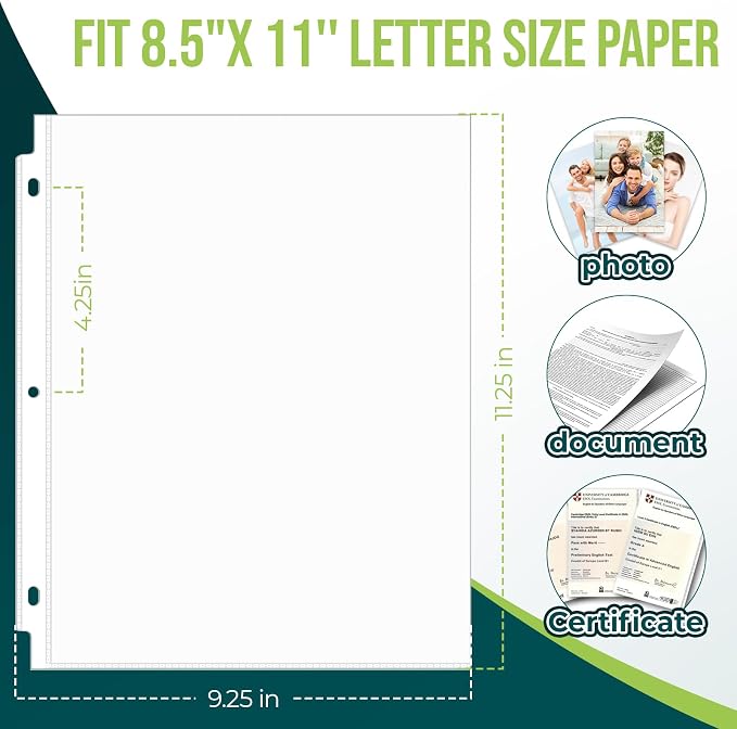 Sheet Protectors 8.5 x11 Inch Clear Page Protectors - Image 2