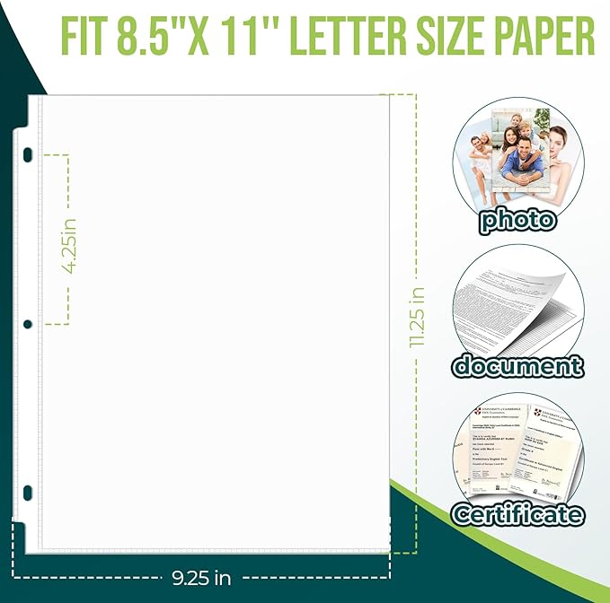 Sheet Protectors 8.5 x11 Inch Clear Page Protectors - Image 2