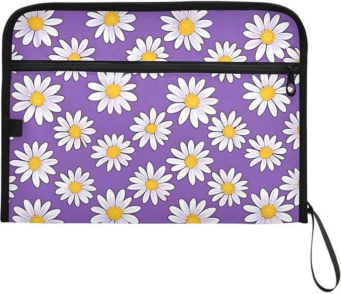 Expanding File Folder Daisies Purple Daisy Flower Accordion File Organizer 13 - Image 7
