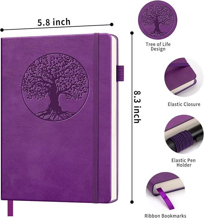Lined Journal Notebook, A5 Leather Vintage Journals - Image 2