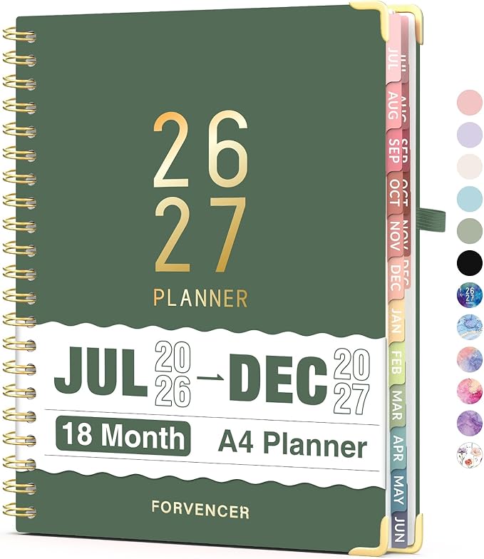 Jul 2026 - Dec 2027 Planner, Forvencer 18 Month Academic Planner 2026-2027 by Forvencer