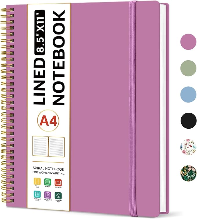 Taja Spiral Lined Notebook, 8.5"x11" Notebooks by Taja
