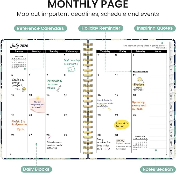 Planner 2026-2027, Academic Monthly and Weekly Calendar Planner - Image 2