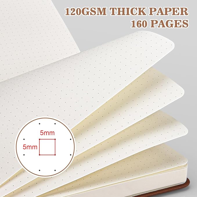 OMEYA Bullet Dotted Journal Notebook 4 Pack: 160 Pages Per Pack, A5 Medium Size - Image 3