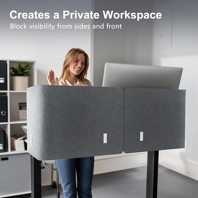 ERGO COLLECT Desk Privacy Panel, 2-in-1 Adjustable Acoustic Desktop Partition - Image 3