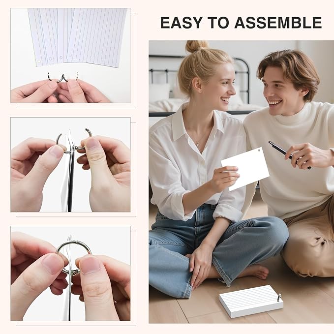 White Index Cards 4 x 6 Inch, Ruled and Blank Note Cards - Image 6