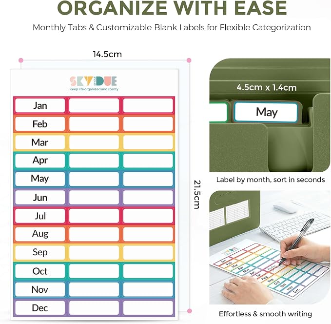 SKYDUE Accordion File Organizer, Expanding File Folder - Image 2