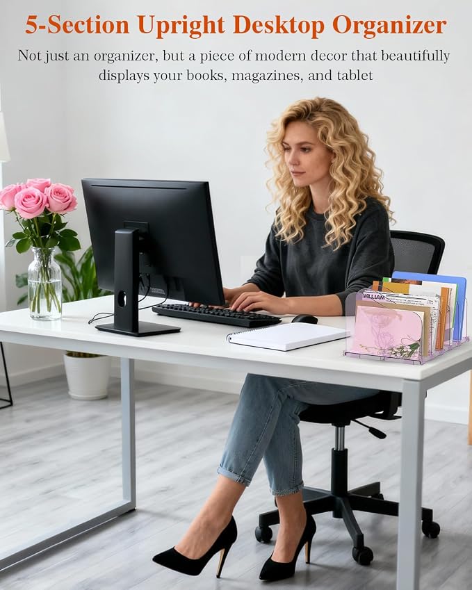 COWVTUJ Adjustable Rose File Organizer - Image 2