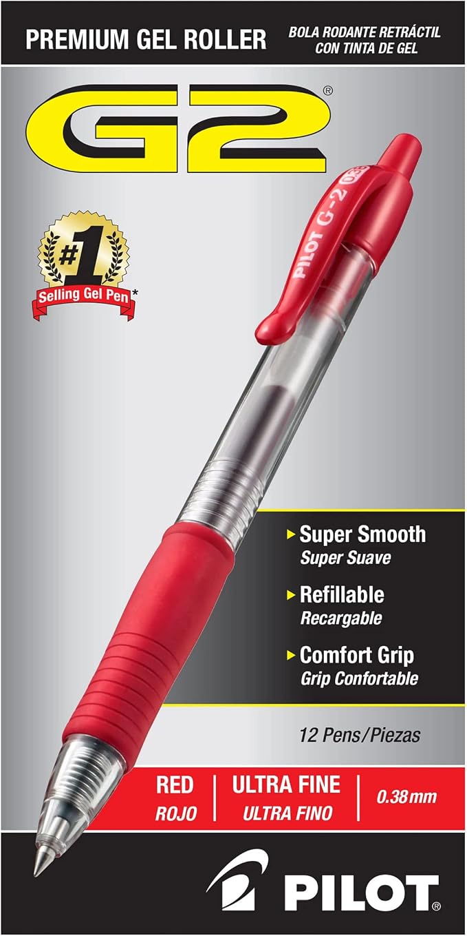 Pilot G2 Premium Gel Roller Pens, Ultra Fine Point 0.38 mm, Journaling & Office by PilotCorporationofAmerica