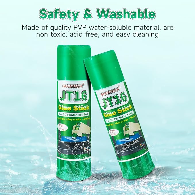 3D Printer Glue Sticks, 36 Grams Each PVP Solid Glue Sticks for Hot Bed Plate, Washable, Non-Toxic, Reduce Warping for PLA, ABS, PETG, HIPS, TPU Filament on PEI, Glass, Aluminum, Buildtak Board, 6Pcs-DeskLoop Office