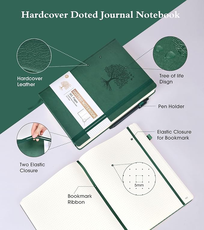 Ansopu Dotted Journal Notebook, 360 Numbered Pages Dot Grid Notebooks 8.5 x 11 - Image 3