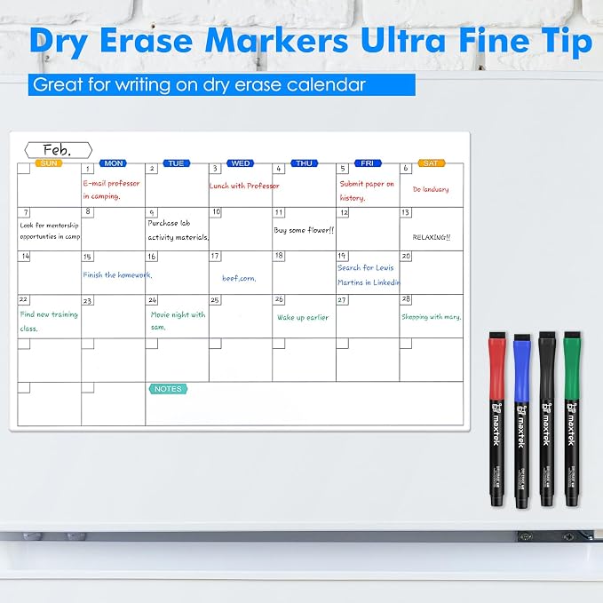 maxtek Dry Erase Markers Ultra Fine Tip Magnetic Black - Image 7
