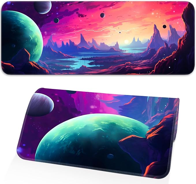 Gaming Mouse Pad, Non-Slip Rubber Base, Stitched Edges, 31.5x11.8 Inch Large by Unknown