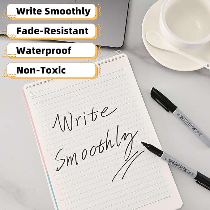 Permanent markers, 40 packs permanent markers bulk, quick drying in one second, smooth, not easy to erase, durable, can be marked on glass, tiles and cloth, office supplies,Gray shell-DeskLoop Office