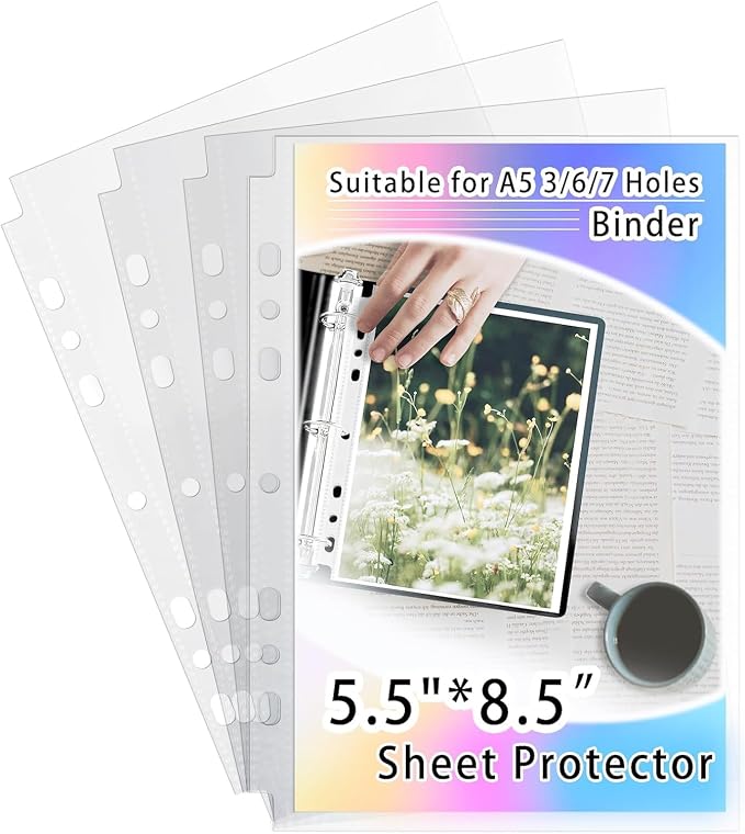 100 Pack Bulk Sheet Protectors 5.5x8.5 by AZATUS