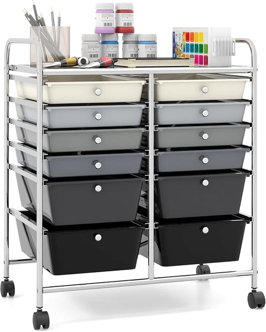 Giantex 12 Drawer Rolling Storage Cart Tools Scrapbook Paper Office School by Giantex