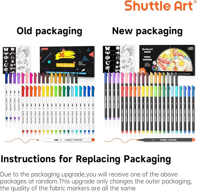 Shuttle Art 36 Colors Fabric Markers, Permanent Markers - Image 8