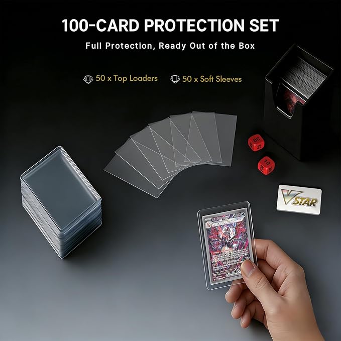 Foluck 4 Pocket Top Loader Binder, Holds 128 Toploaders, Side-Loading Trading - Image 3