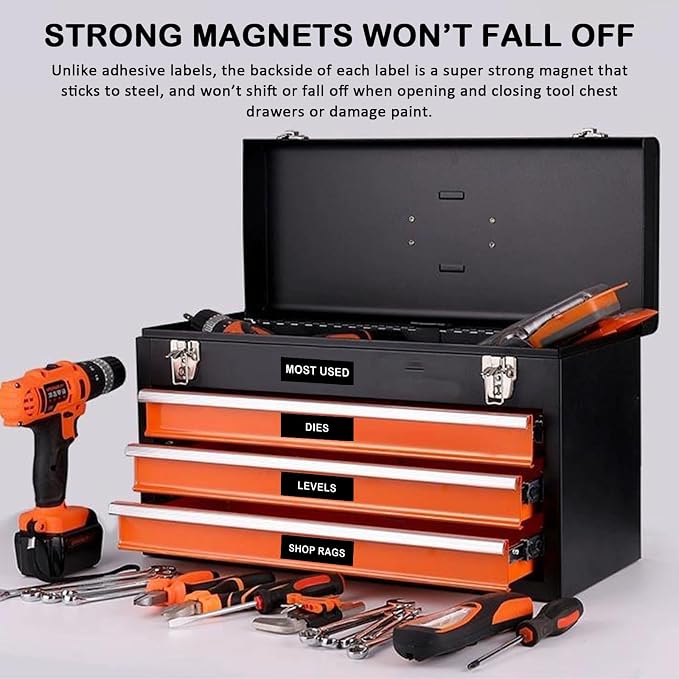 Magnetic Tool Box Organization Labels, Tool Chest Organizer Labels - Image 7