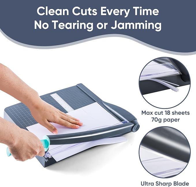 VUSIGN Guillotine Paper Cutter, 18 Sheet Capacity Paper Slicer - Image 4