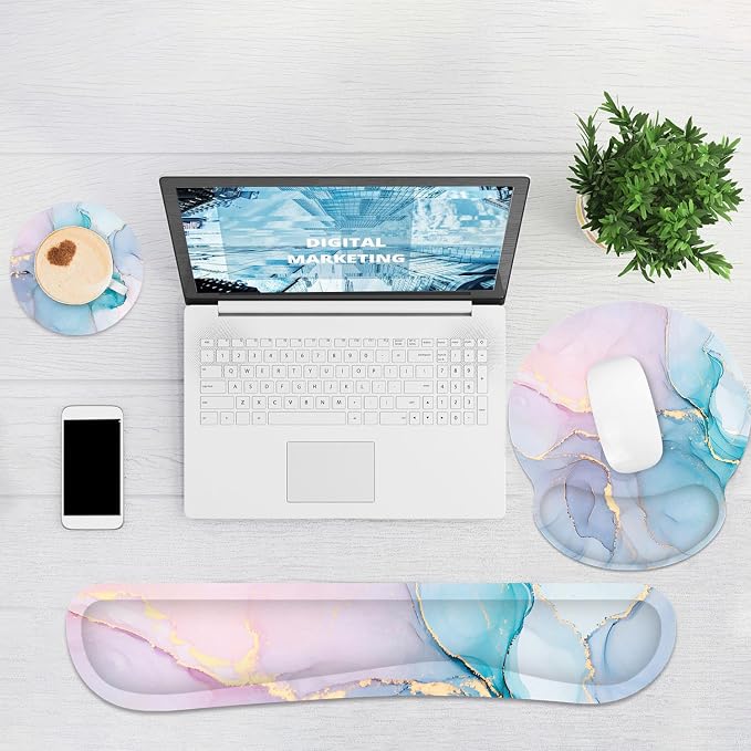 Ergonomic Mouse Pad with Wrist Rest and Keyboard Wrist Rest, Mousepad and Wrist - Image 6