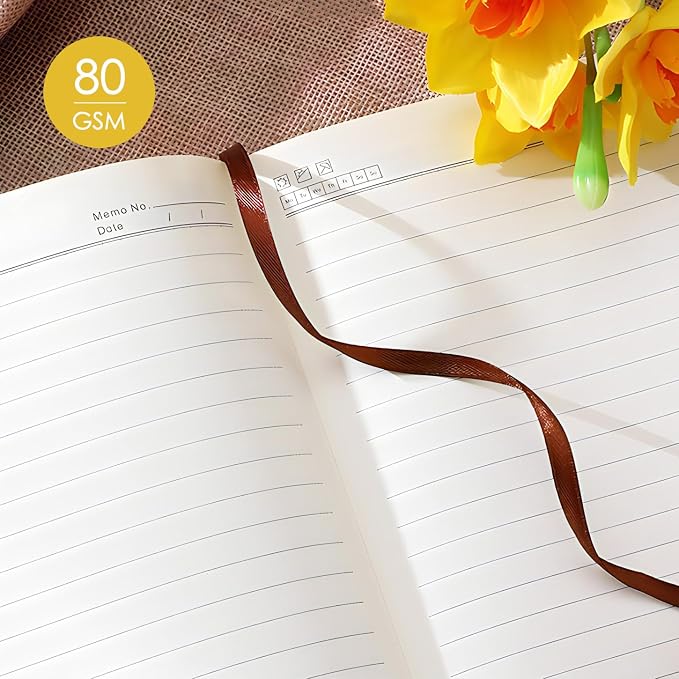ipoul Soft Cover Notebook, A5 Journal, Wide Ruled Journal, PU Leather Softcover - Image 3