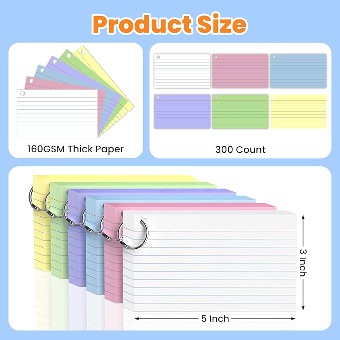 600 Count Colored Index Cards 3x5 Inch - Image 2