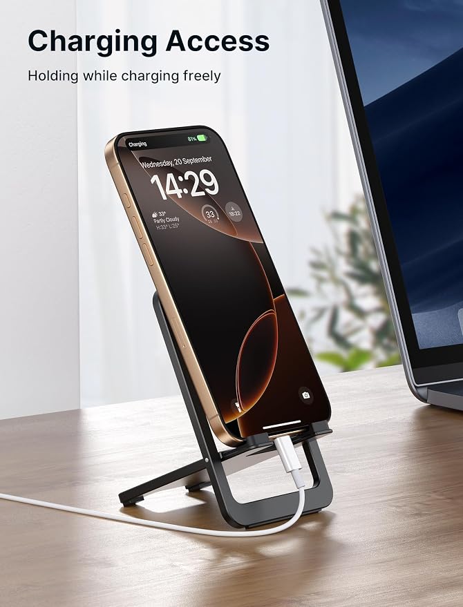 JSAUX Cell Phone Stand, Foldable Aluminum Adjustable Phone Holder - Image 2