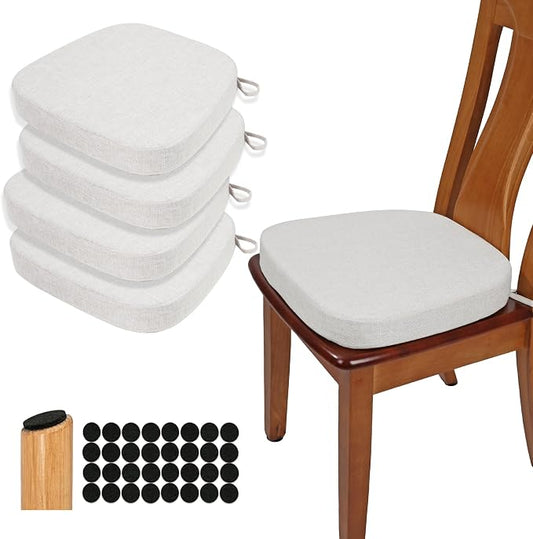 BUYUE Thickened 2.5" Dining Chair Cushions Set of 4, U-Shape High Density Foam by BUYUE