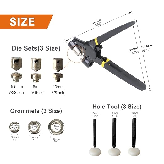 ZONGLAN Grommet Tool Kit, Eyelet Tool Multi-Purpose Handheld Manual Hole Punch - Image 2