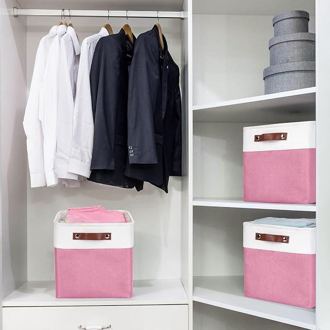 Bagnizer Collapsible Fabric Storage Cubes 11x11 Cube Storage Bins, 4 Pack - Image 3