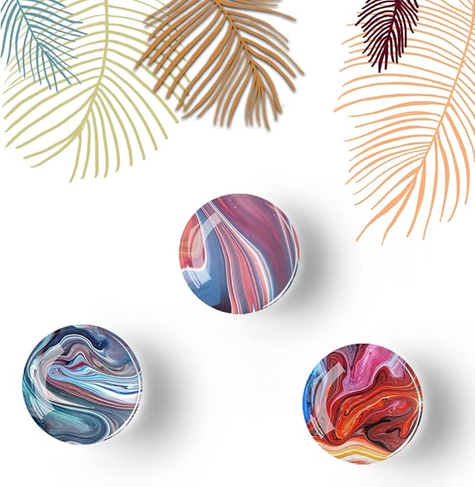 12Pcs Glass Strong Magnetic Refrigerator Magnet Fridge Sticker,Marble Crystal Fridge Magnets Decoration for Crafts,Strong Fridge Magnets for Kitchen, School,Office Whiteboard, Cabinet and Dishwasher-DeskLoop Office