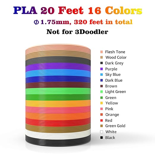 16-Color 320ft PLA 3D Pen Filament Refills - Image 2