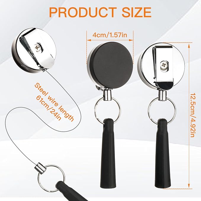 4 Pieces Heavy Duty Retractable Pull Pen Pencil Holder, Ideal Grip - Image 3